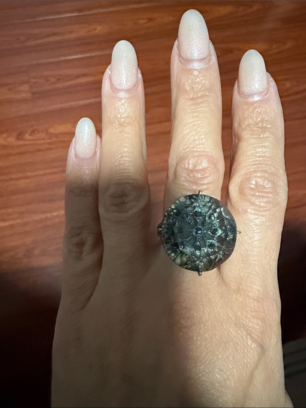 Handcrafted Black Druzy Statement Ring - Women Jewelry
